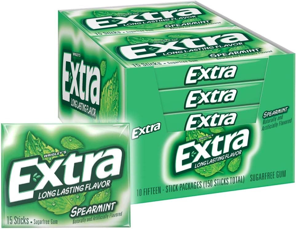 Extra Gum Spearmint Sugarfree Gum Bulk - Individually Wrapped image 1